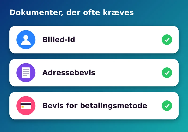 Dokumenter, der ofte kræves ved verificering