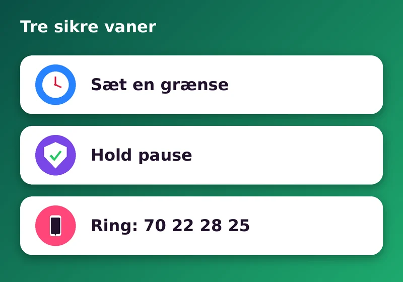 Tre sikre vaner: sæt en grænse, hold pause og ring efter hjælp